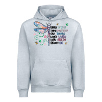 Heather Grey dragonfly smile tink give laugh love dream Urban Hoodie - MaliasSmallBusiness