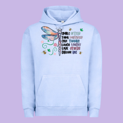 Dragonfly Smile Tink Give Laugh Love Dream Urban Hoodie Designed By Maliassmallbusiness
