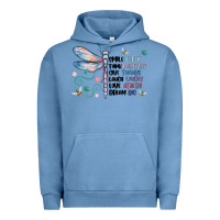 Pigment Pebble Blue dragonfly smile tink give laugh love dream Urban Hoodie - MaliasSmallBusiness