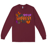 Burgundy little sister biggest fan basketball Long Sleeve Tee - Zillion Design Studio