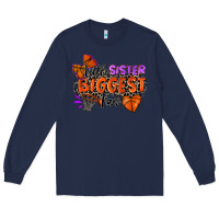 Navy little sister biggest fan basketball Long Sleeve Tee - Zillion Design Studio