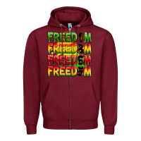 Burgundy freedom freedom freedom freedom 1865 Zipper Hoodie - Zillion Design Studio