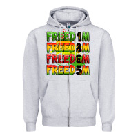 Heather Grey freedom freedom freedom freedom 1865 Zipper Hoodie - Zillion Design Studio