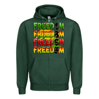 Sports Green freedom freedom freedom freedom 1865 Zipper Hoodie - Zillion Design Studio