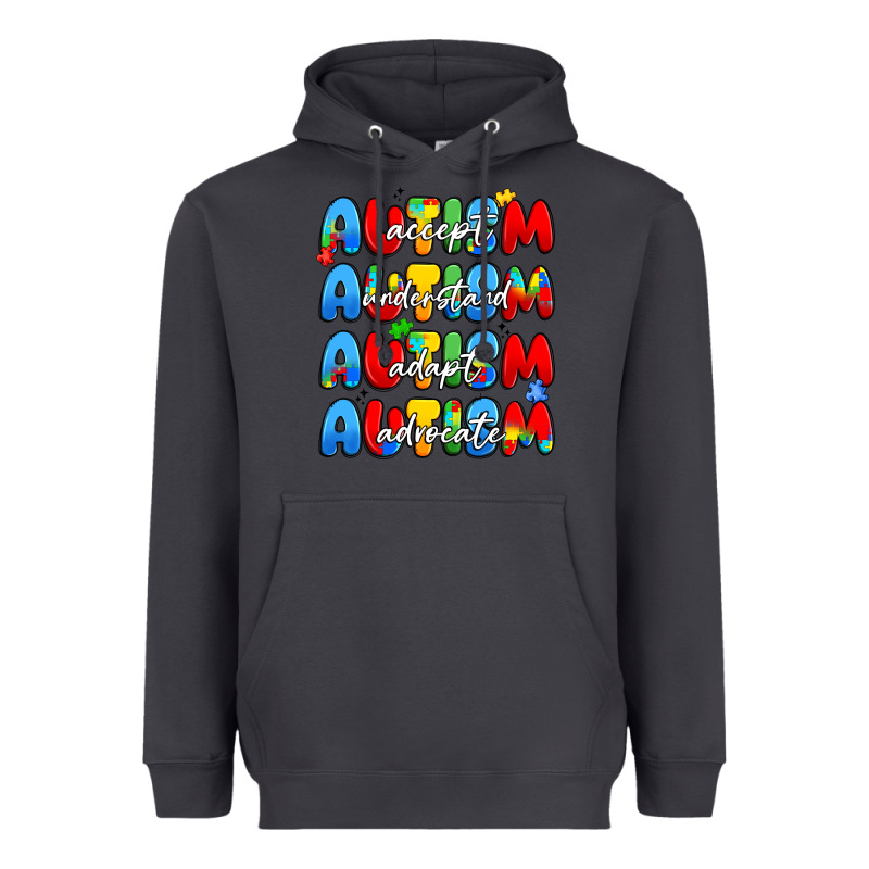 Autism Accept Understand Adopt Advocate Heavyweight Hoodie by JahusDesignShop | Teevron