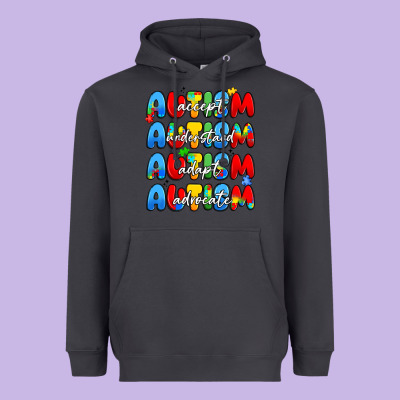 Autism Accept Understand Adopt Advocate Heavyweight Hoodie Designed By Jahusdesignshop