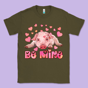 Be Mine Baby Pig Classic Tee Designed By Ranaportraitstore