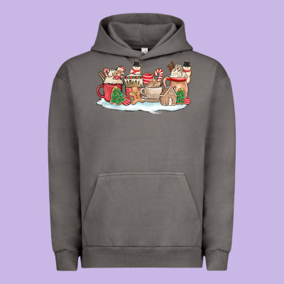 Christmas Cookie Coffe Cups Urban Hoodie Designed By Maliassmallbusiness