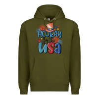 Army Green hooray for the usa Premium Hoodie - MaliasSmallBusiness