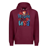 Burgundy hooray for the usa Premium Hoodie - MaliasSmallBusiness