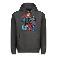 Charcoal Heather hooray for the usa Premium Hoodie - MaliasSmallBusiness