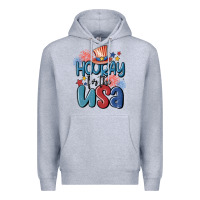 Heather Grey hooray for the usa Premium Hoodie - MaliasSmallBusiness