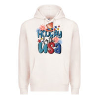 Pale Pink hooray for the usa Premium Hoodie - MaliasSmallBusiness