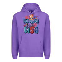 Purple hooray for the usa Premium Hoodie - MaliasSmallBusiness
