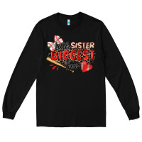 Black little sister biggest fan baseball Long Sleeve Tee - Zillion Design Studio