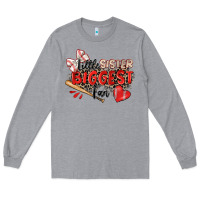 Heather Grey little sister biggest fan baseball Long Sleeve Tee - Zillion Design Studio
