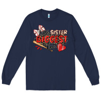 Navy little sister biggest fan baseball Long Sleeve Tee - Zillion Design Studio