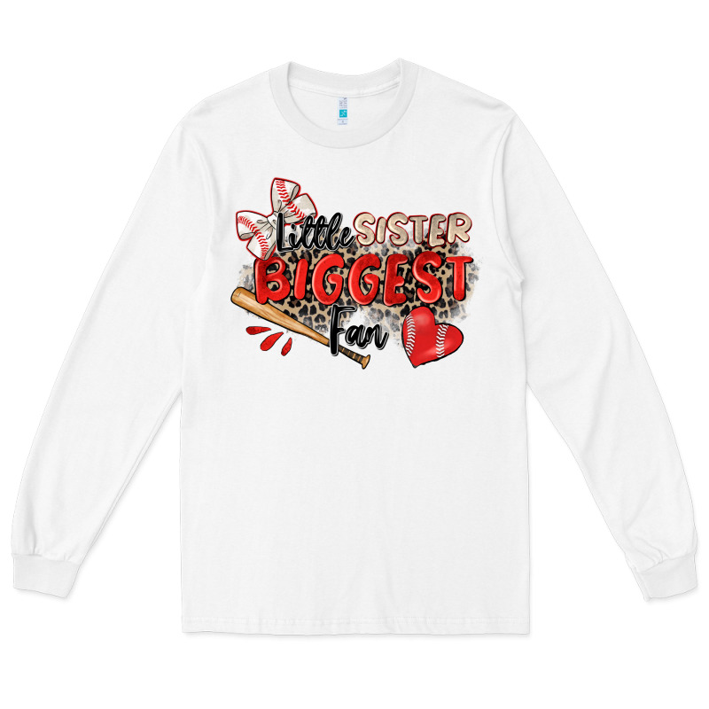 Little Sister Biggest Fan Baseball Long Sleeve Tee by Zillion Design Studio | Teevron