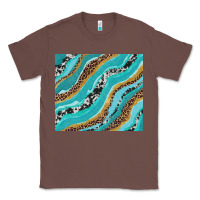 Chestnut turquoise brushstrokes with leopard and cowhide Classic Tee - RanaPortraitStore