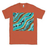 Copper turquoise brushstrokes with leopard and cowhide Classic Tee - RanaPortraitStore
