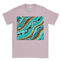 Lilac turquoise brushstrokes with leopard and cowhide Classic Tee - RanaPortraitStore