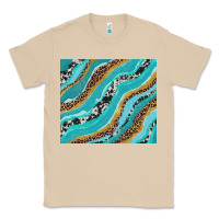 Mushroom turquoise brushstrokes with leopard and cowhide Classic Tee - RanaPortraitStore
