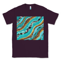 Plum turquoise brushstrokes with leopard and cowhide Classic Tee - RanaPortraitStore