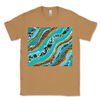 Toasted Coconut turquoise brushstrokes with leopard and cowhide Classic Tee - RanaPortraitStore