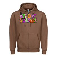 Chestnut Spooky Season Zipper Hoodie - texasbilliewilder