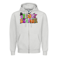 Dove Grey Spooky Season Zipper Hoodie - texasbilliewilder