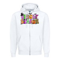 White Spooky Season Zipper Hoodie - texasbilliewilder