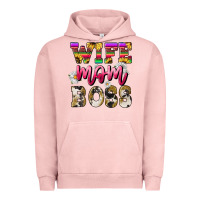 Pigment Salmon wife mom boss daisy Urban Hoodie - NancyCooperArtShop