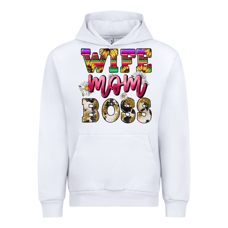 Wife Mom Boss Daisy Urban Hoodie by NancyCooperArtShop | Teevron