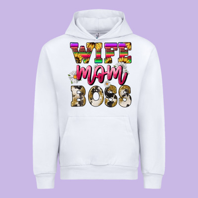 Wife Mom Boss Daisy Urban Hoodie Designed By Nancycooperartshop