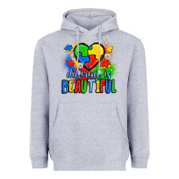 Heather Grey different is beautiful Heavyweight Hoodie - JahusDesignShop
