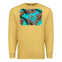 Antique Gold race day turquoise background Premium Sweatshirt - AdoDesignShop