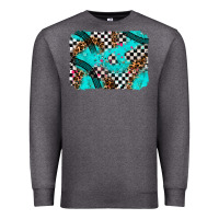 Charcoal Heather race day turquoise background Premium Sweatshirt - AdoDesignShop