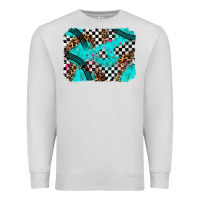 Dove Grey race day turquoise background Premium Sweatshirt - AdoDesignShop