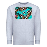 Heather Grey race day turquoise background Premium Sweatshirt - AdoDesignShop