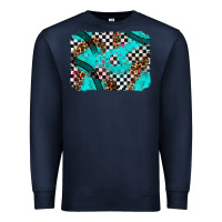Navy race day turquoise background Premium Sweatshirt - AdoDesignShop
