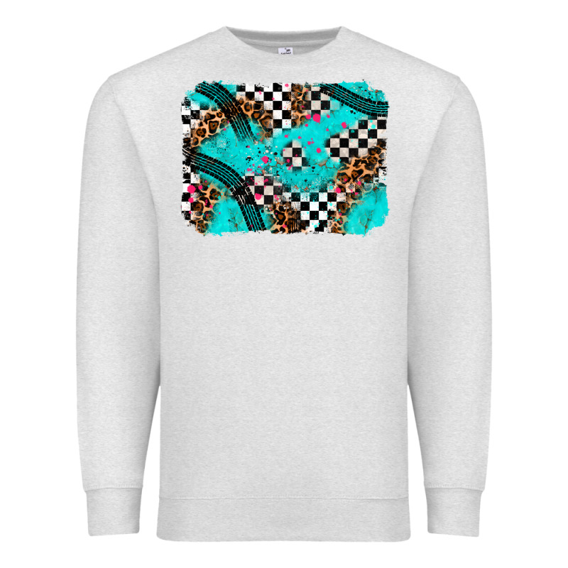 Race Day Turquoise Background Premium Sweatshirt by AdoDesignShop | Teevron