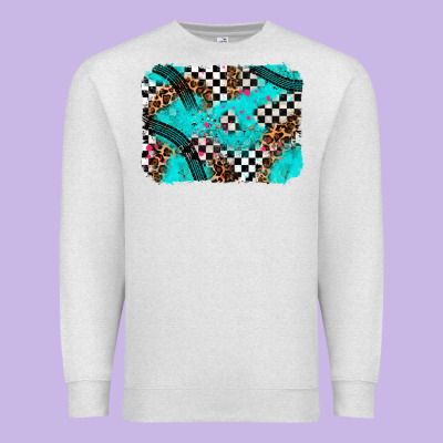 Race Day Turquoise Background Premium Sweatshirt Designed By Adodesignshop
