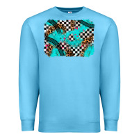 Ocean Blue race day turquoise background Premium Sweatshirt - AdoDesignShop