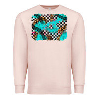 Pale Pink race day turquoise background Premium Sweatshirt - AdoDesignShop