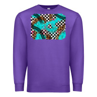 Purple race day turquoise background Premium Sweatshirt - AdoDesignShop