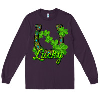 Plum Lucky shamrock horseshoe Long Sleeve Tee - RanaPortraitStore