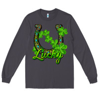 Smoke Lucky shamrock horseshoe Long Sleeve Tee - RanaPortraitStore