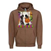 Chestnut Spooky Season Ghost Cat Zipper Hoodie - texasbilliewilder