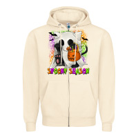 Sandshell Spooky Season Ghost Cat Zipper Hoodie - texasbilliewilder