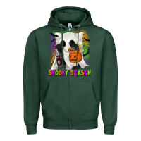 Sports Green Spooky Season Ghost Cat Zipper Hoodie - texasbilliewilder